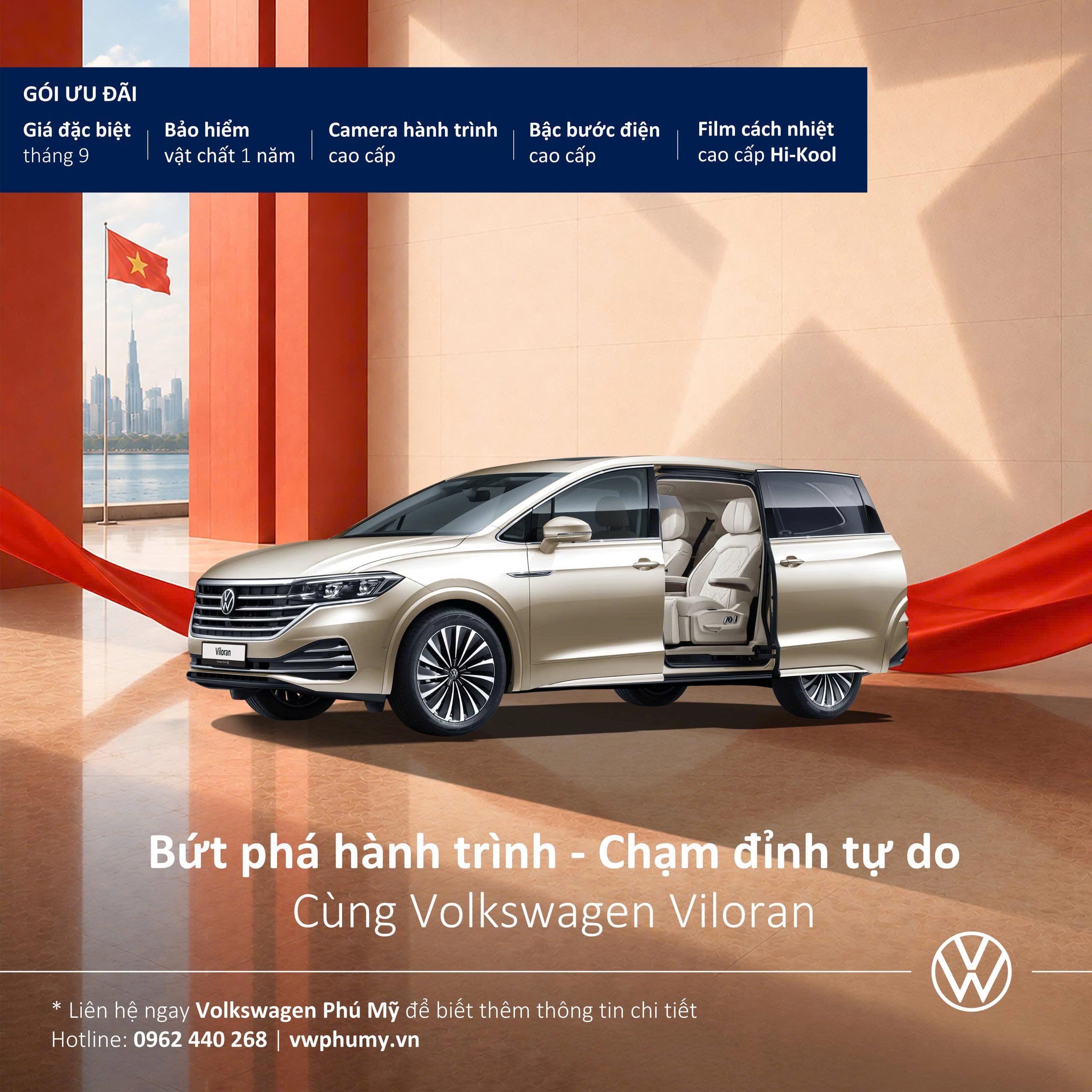 Ưu Đãi Volkswagen Viloran Tháng 09: Giá Đặc Biệt & Bộ Phụ Kiện Cao Cấp