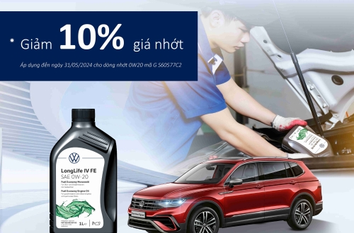 Volkswagen Việt Nam giảm 10% nhớt động cơ 0W20